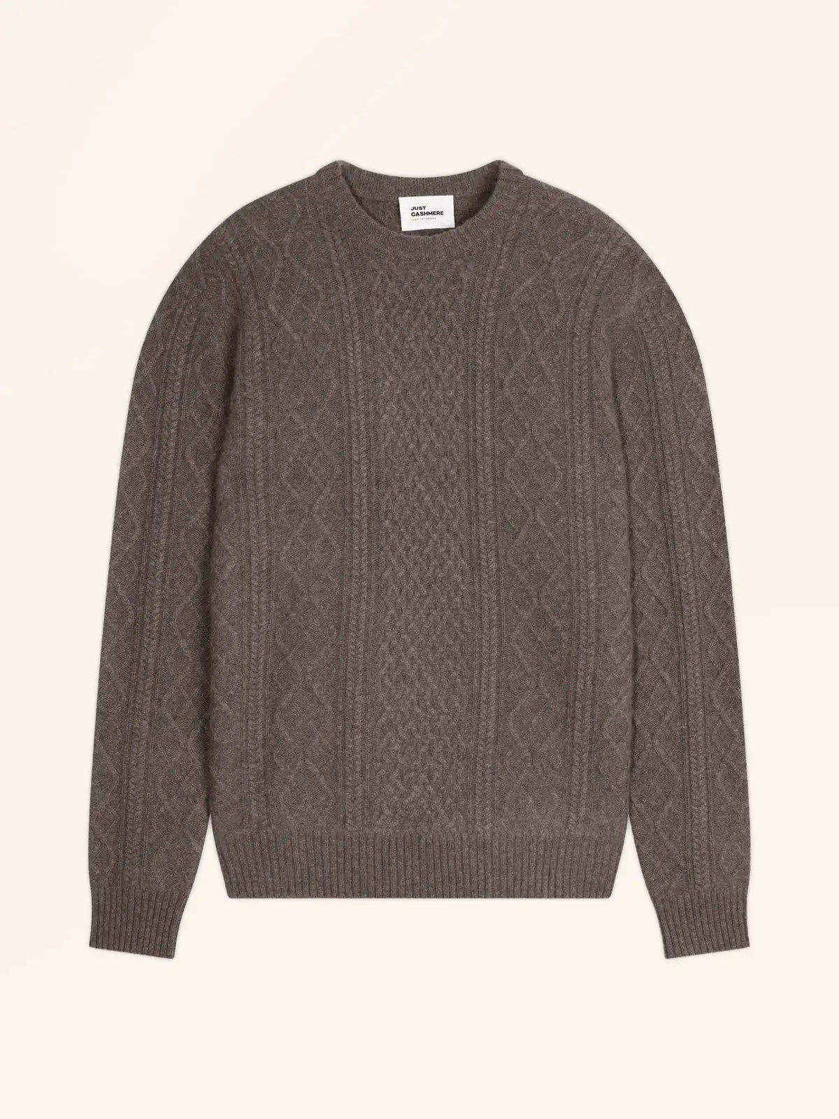 THURID pull col rond 4 fils taupe chiné