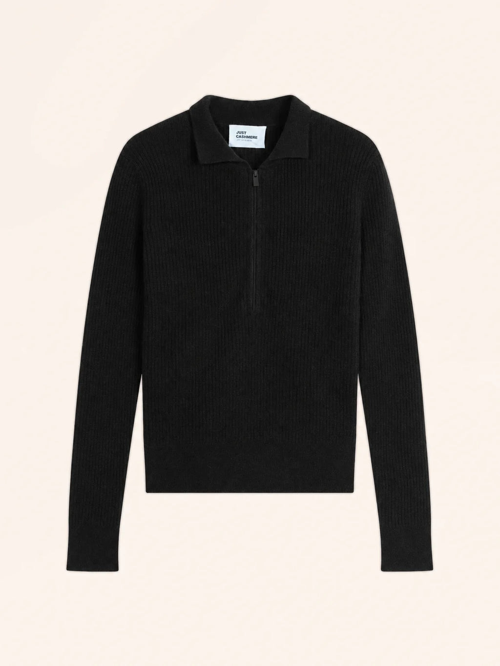 KRISTJAN Polo Col Zippé Manches Longues Noir
