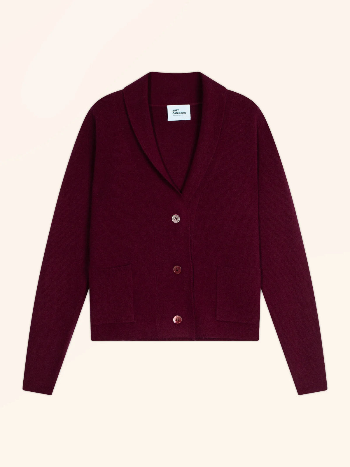 MILA Veste Boutonnée Col Châle Bordeaux