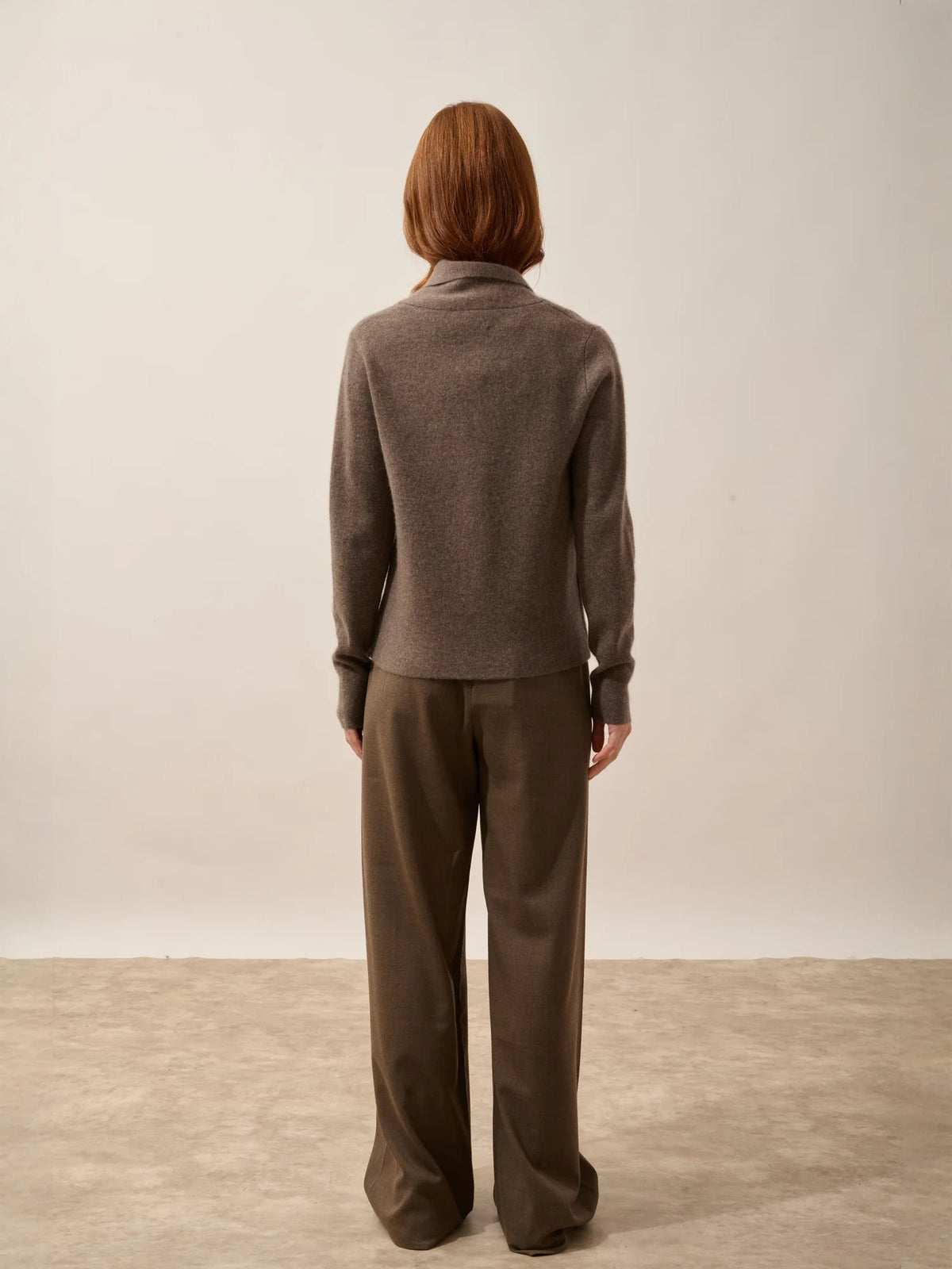 MILA Veste Boutonnée Col Châle Taupe Chiné