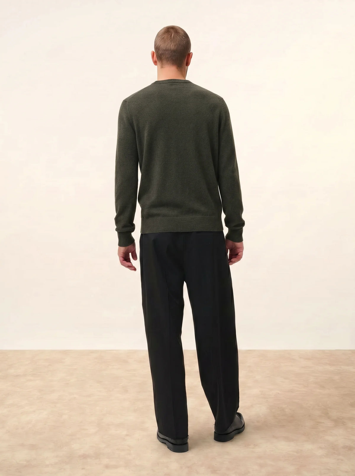 ANAIS cardigan col rond kaki chiné