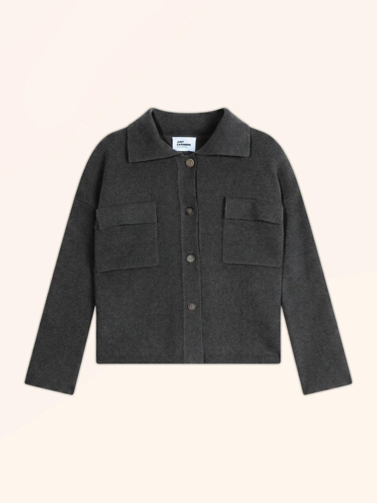 HEKLA Veste Boutonnée Col Chemise Anthracite Chiné