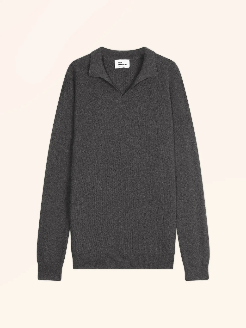 NOAH pull col polo ouvert anthracite chiné