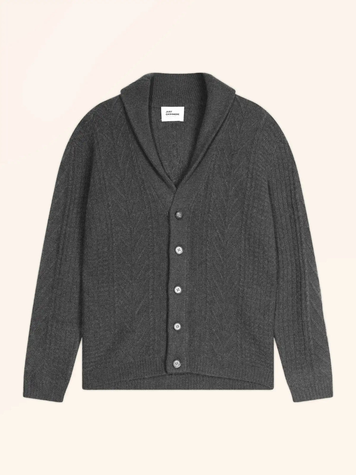 GARMA Veste Boutonnée Col Châle 6 Fils Anthracite Chiné