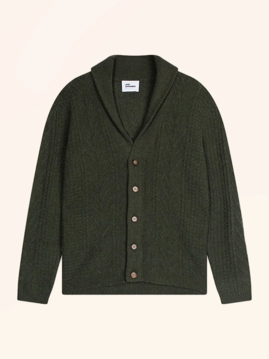 GARMA Jacket Buttoned Shawl Collar 6 Ply Heather Khaki