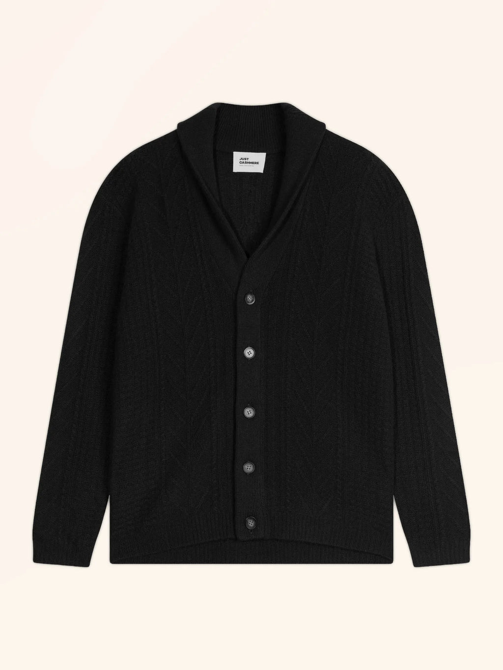 GARMA veste boutonnée col châle 6 fils noir