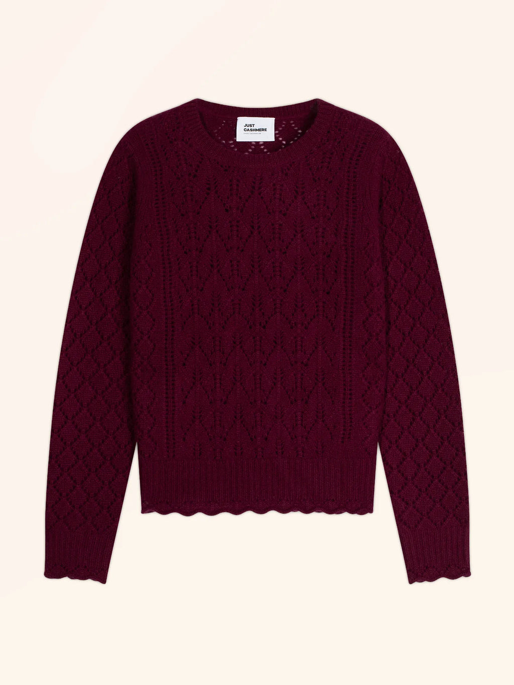 NADIA Sweater Crew Neck 8 Ply Burgundy