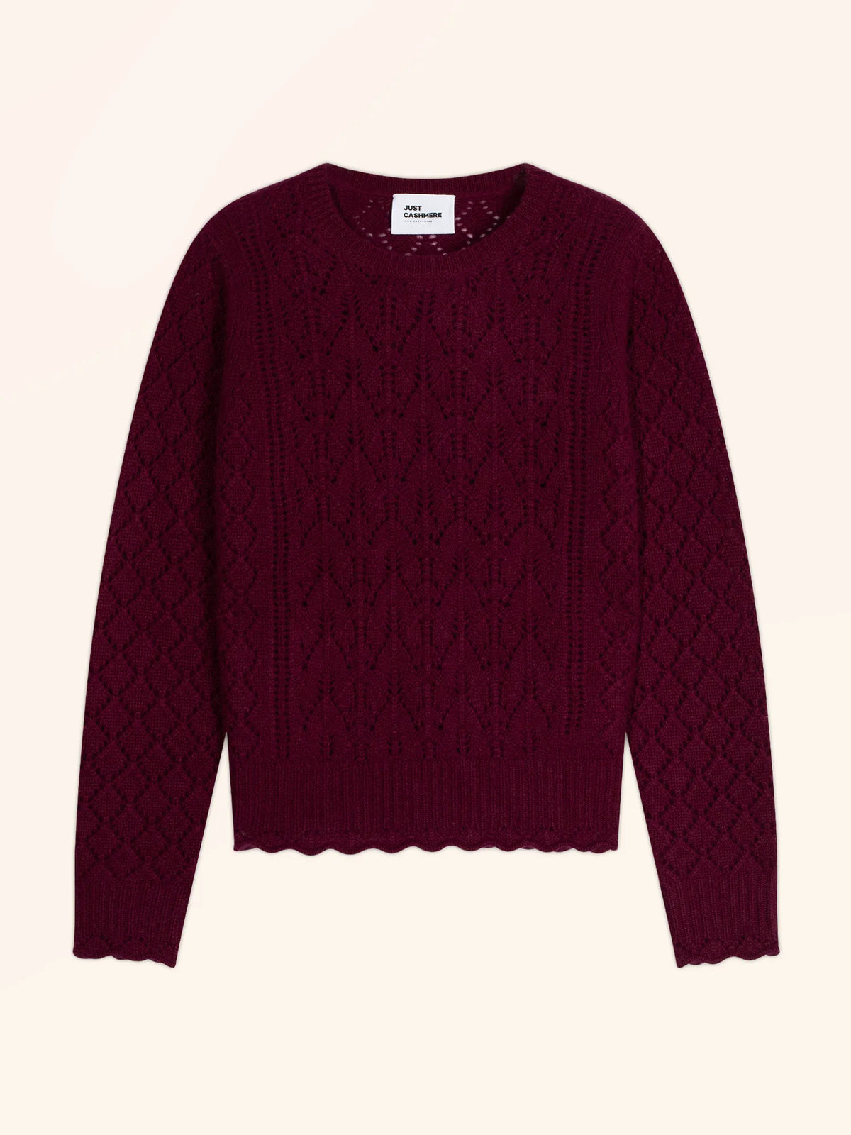 NADIA Sweater Crew Neck 8 Ply Burgundy