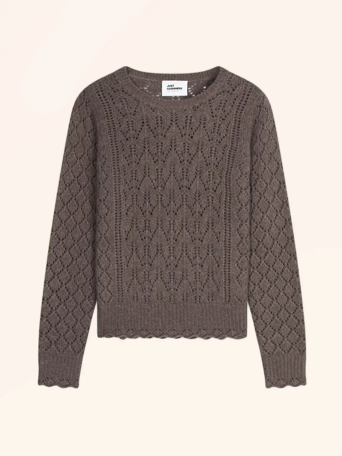 NADIA Sweater Crew Neck 8 Ply Heather Taupe