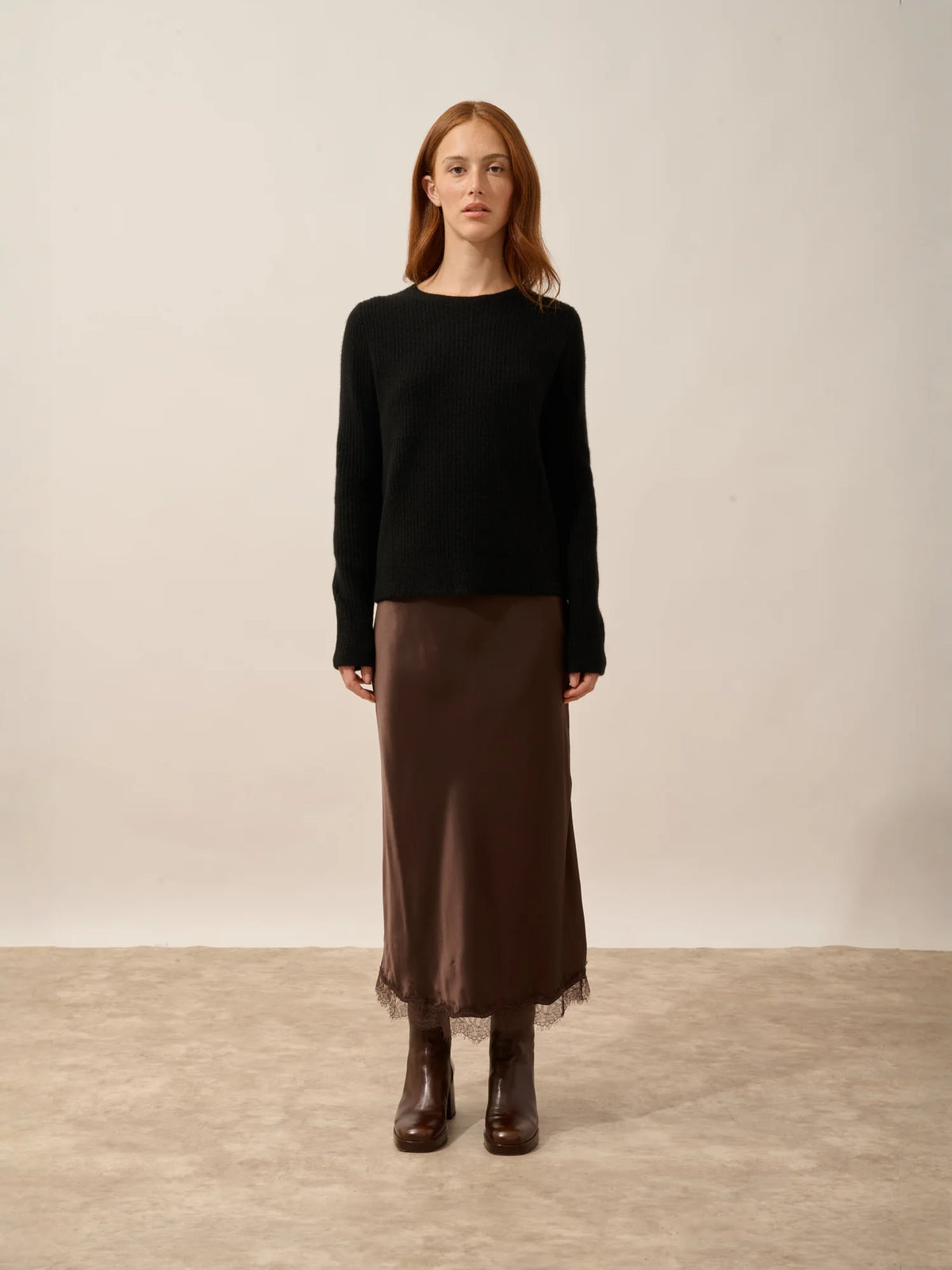 SIGRUN Sweater Crew Neck 4 Ply Black