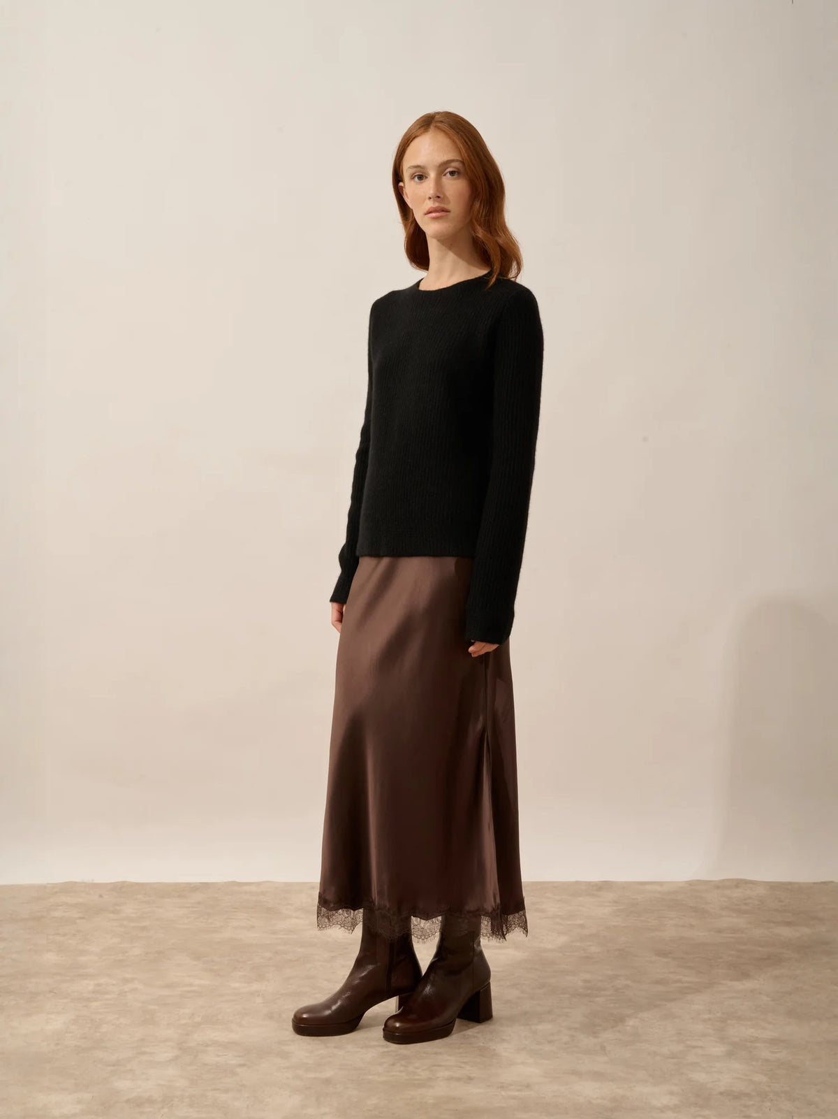 SIGRUN Sweater Crew Neck 4 Ply Black