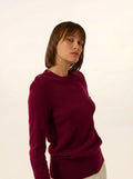 JEANNE Pull Col Rond Marin Bordeaux