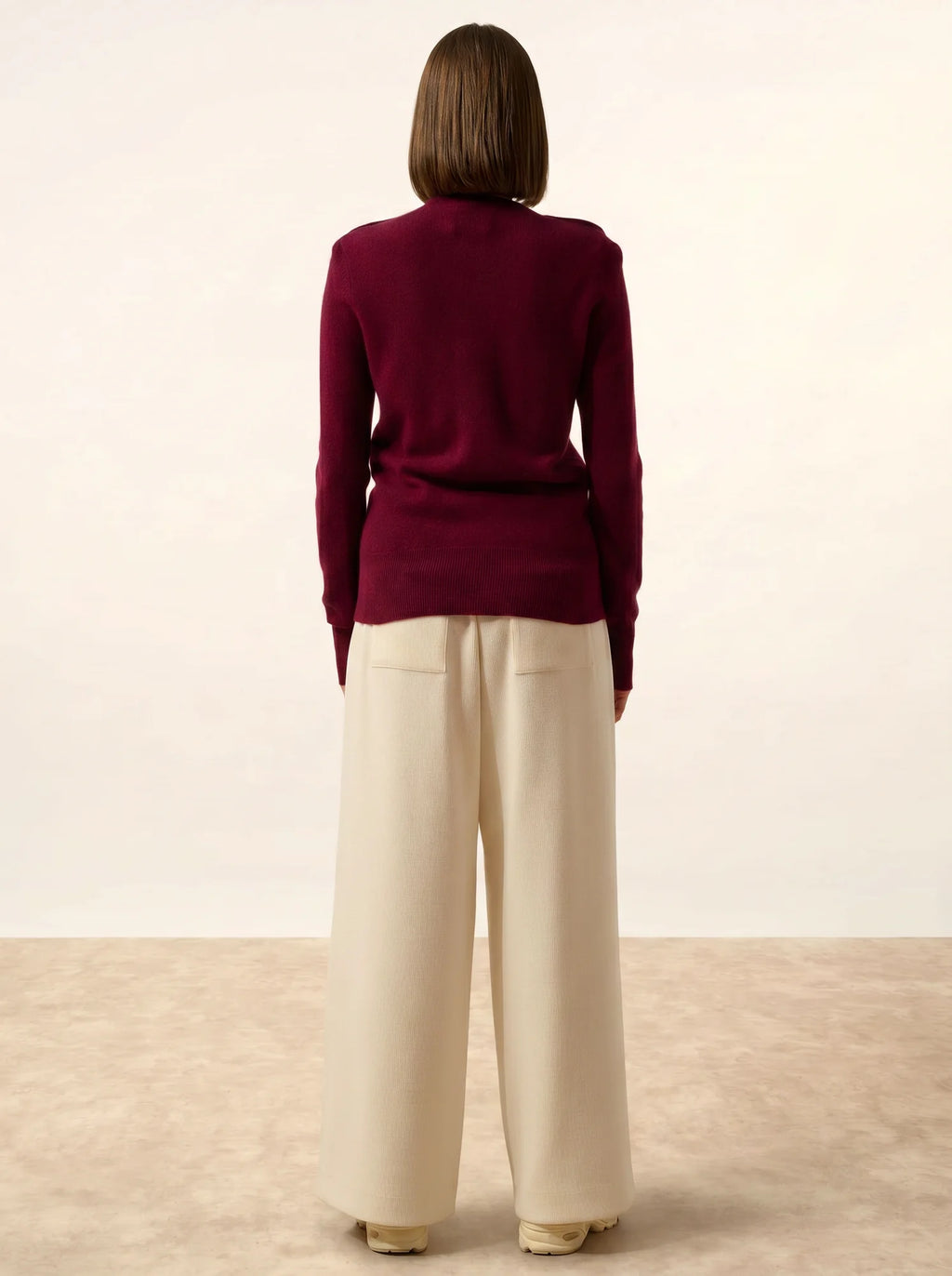 JEANNE Pull Col Rond Marin Bordeaux
