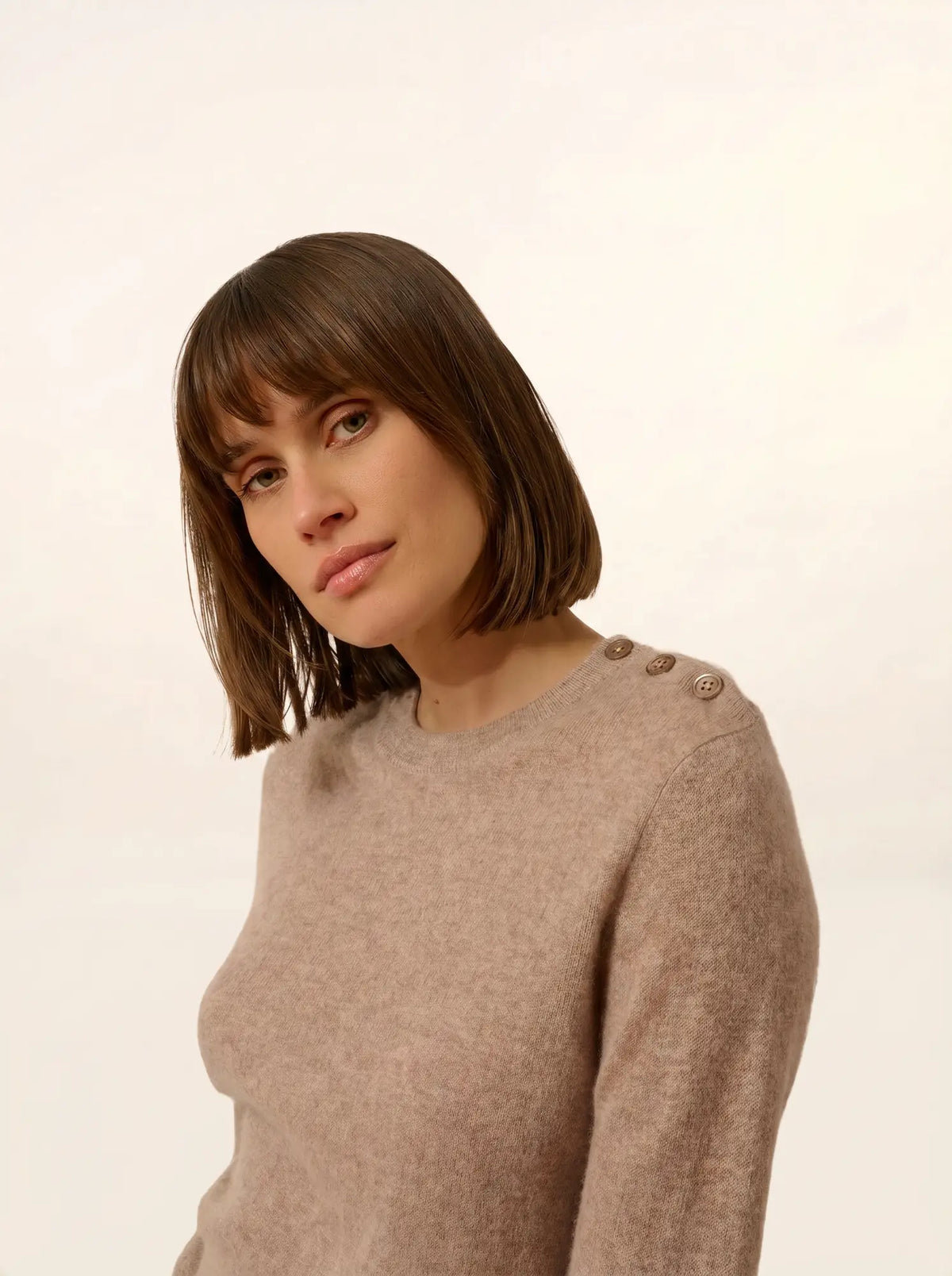 JEANNE Sweater Crew Neck Sailor Light Heather Taupe