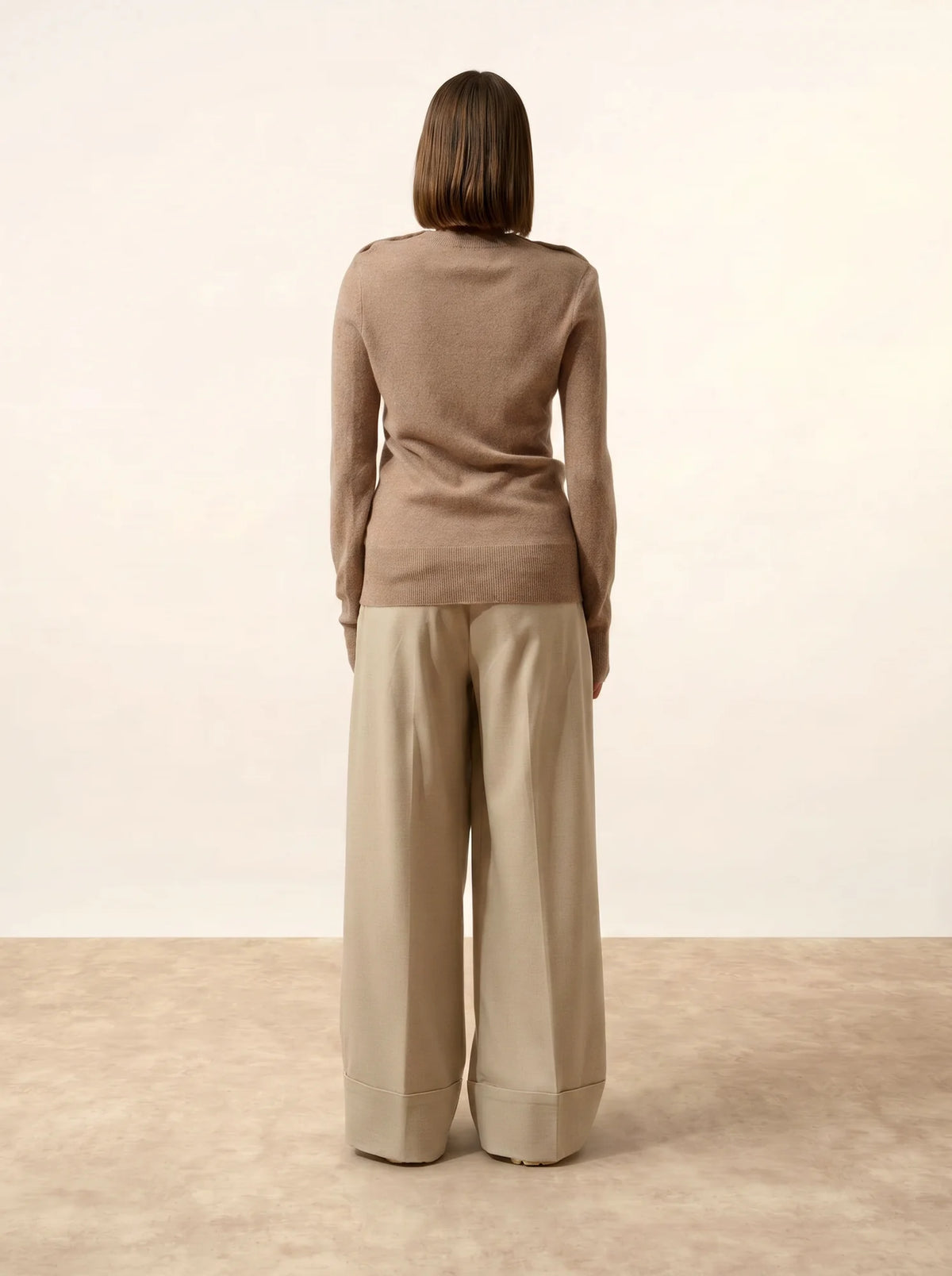 JEANNE Sweater Crew Neck Sailor Light Heather Taupe