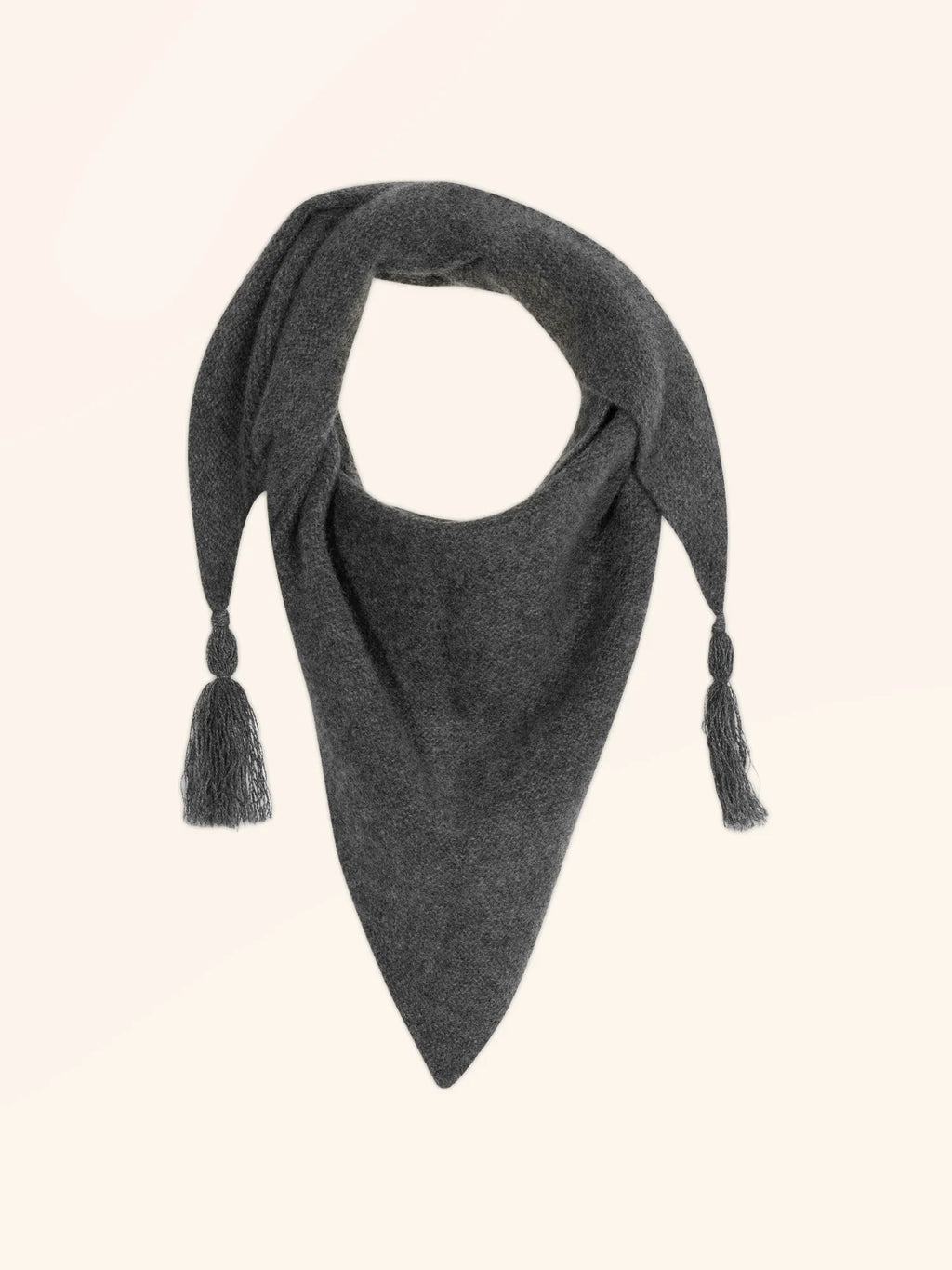 LIMA Écharpe Triangle avec Franges 4 Fils Anthracite Chiné