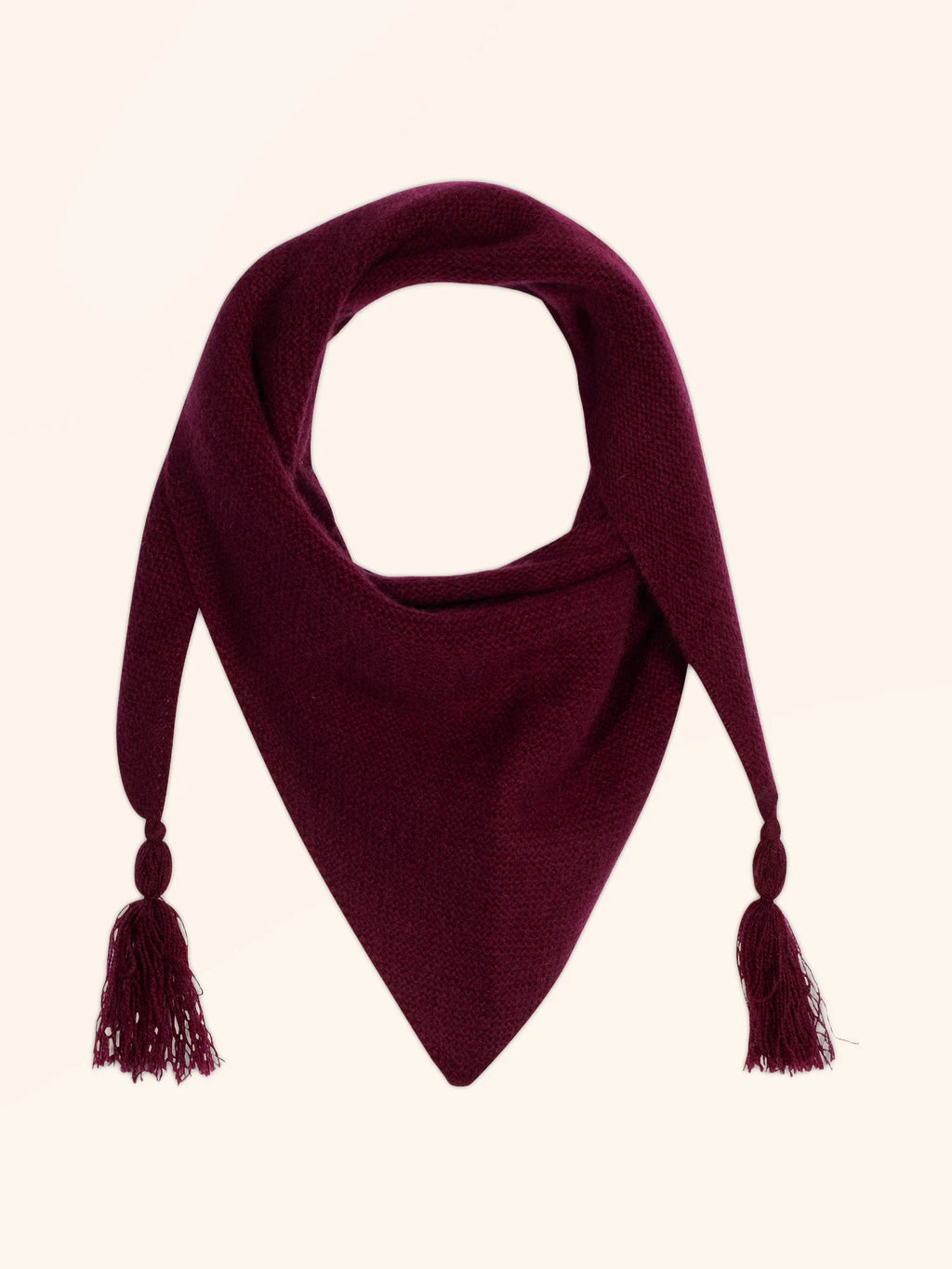 LIMA Écharpe Triangle avec Franges 4 Fils Bordeaux
