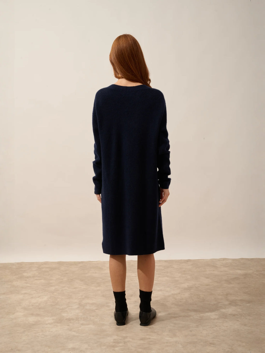 DACHE Cardigan Long Col V Bleu Marine