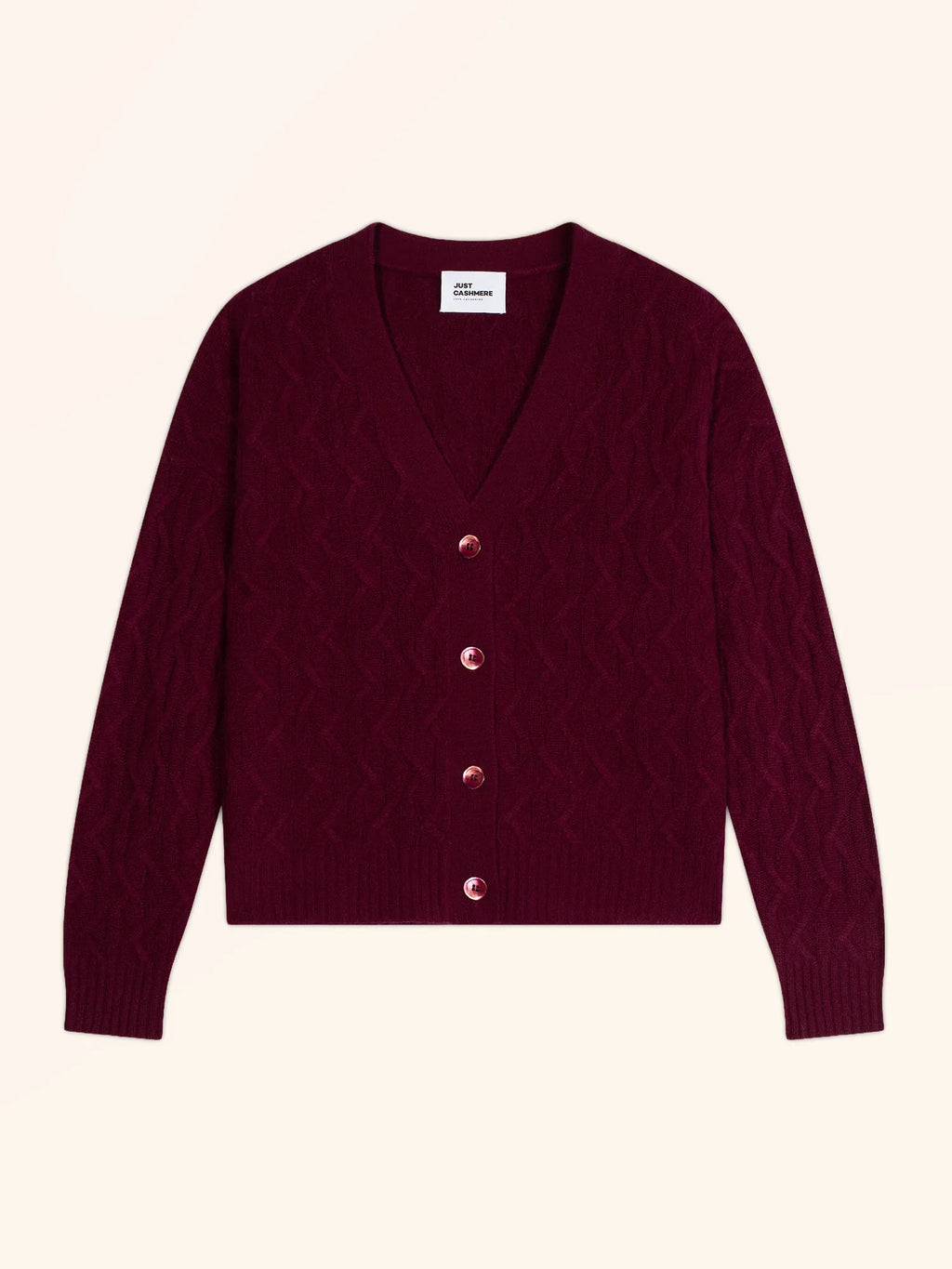 SYSTA Cardigan V-Neck 4 Ply Burgundy