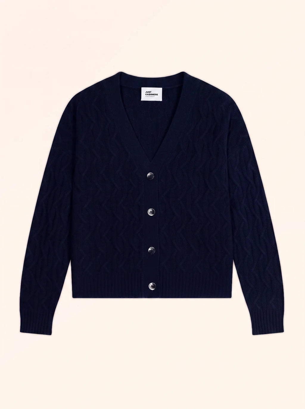 SYSTA Cardigan Col V 4 Fils Bleu Marine
