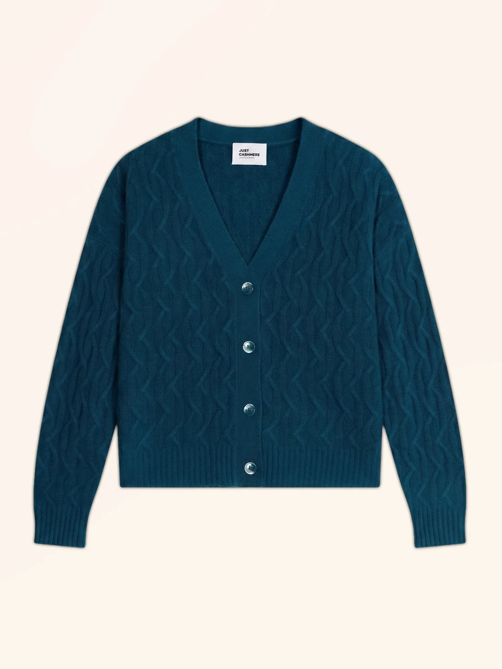 SYSTA Cardigan Col V 4 Fils Paon