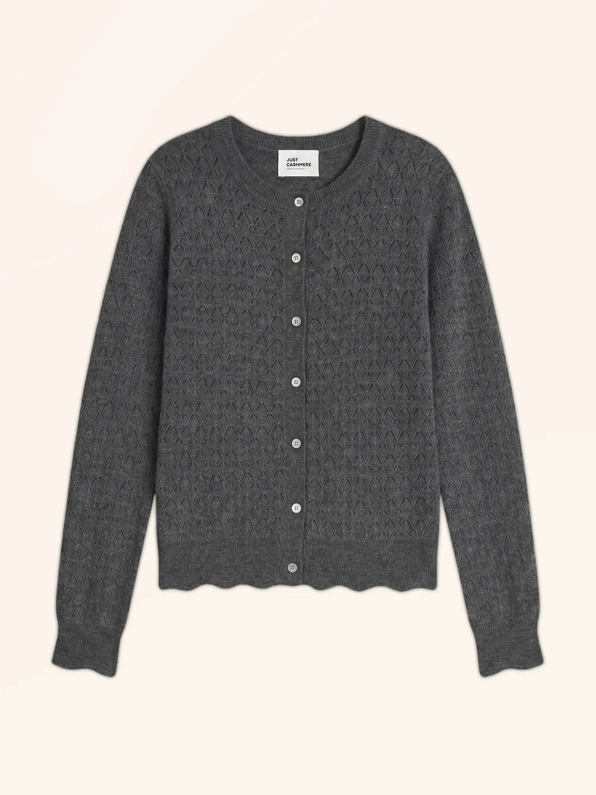 CIMBA Cardigan Col Rond Anthracite Chiné