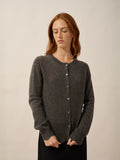 CIMBA Cardigan Col Rond Anthracite Chiné