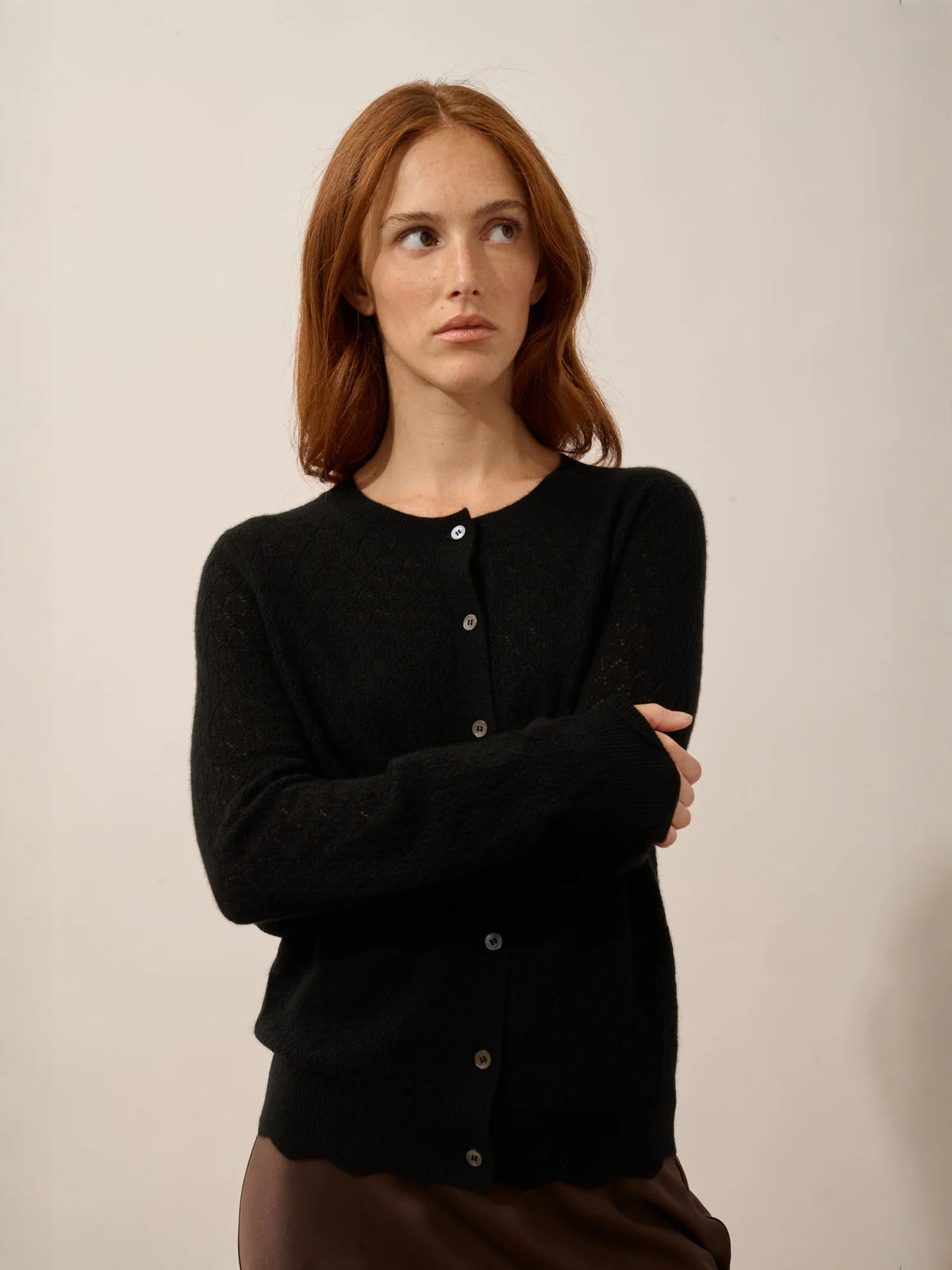 CIMBA Cardigan Col Rond Noir