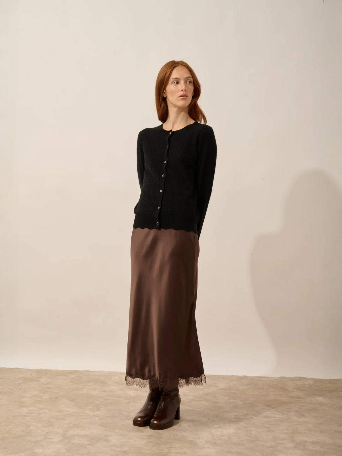 CIMBA Cardigan Col Rond Noir