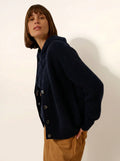 CLARA Strickjacke V-Ausschnitt 6-fädig Marineblau