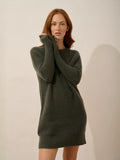 ELENA Dress Crew Neck 6 Ply Heather Khaki