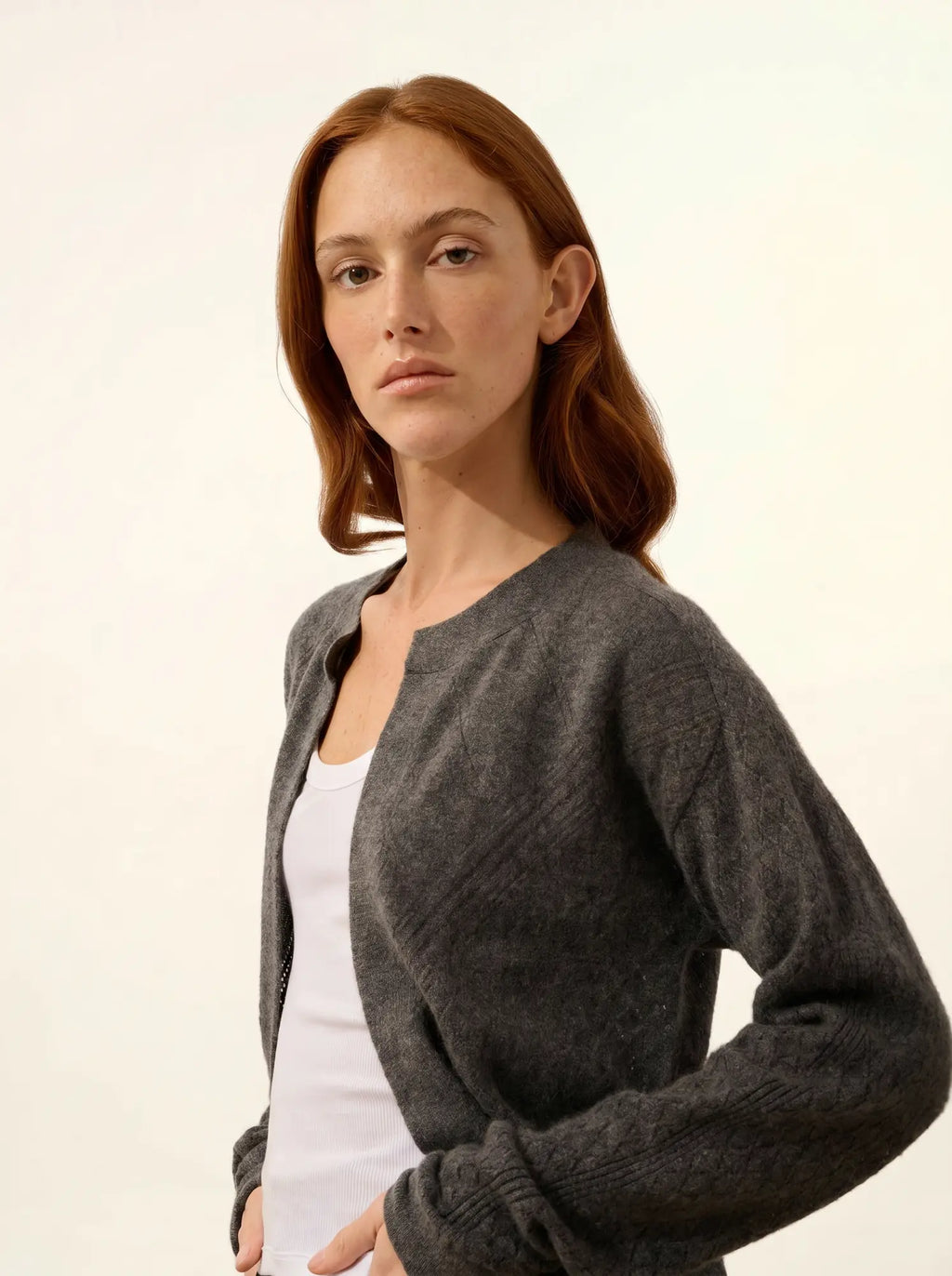 MYA Vest Open Crew Neck Heather Charcoal