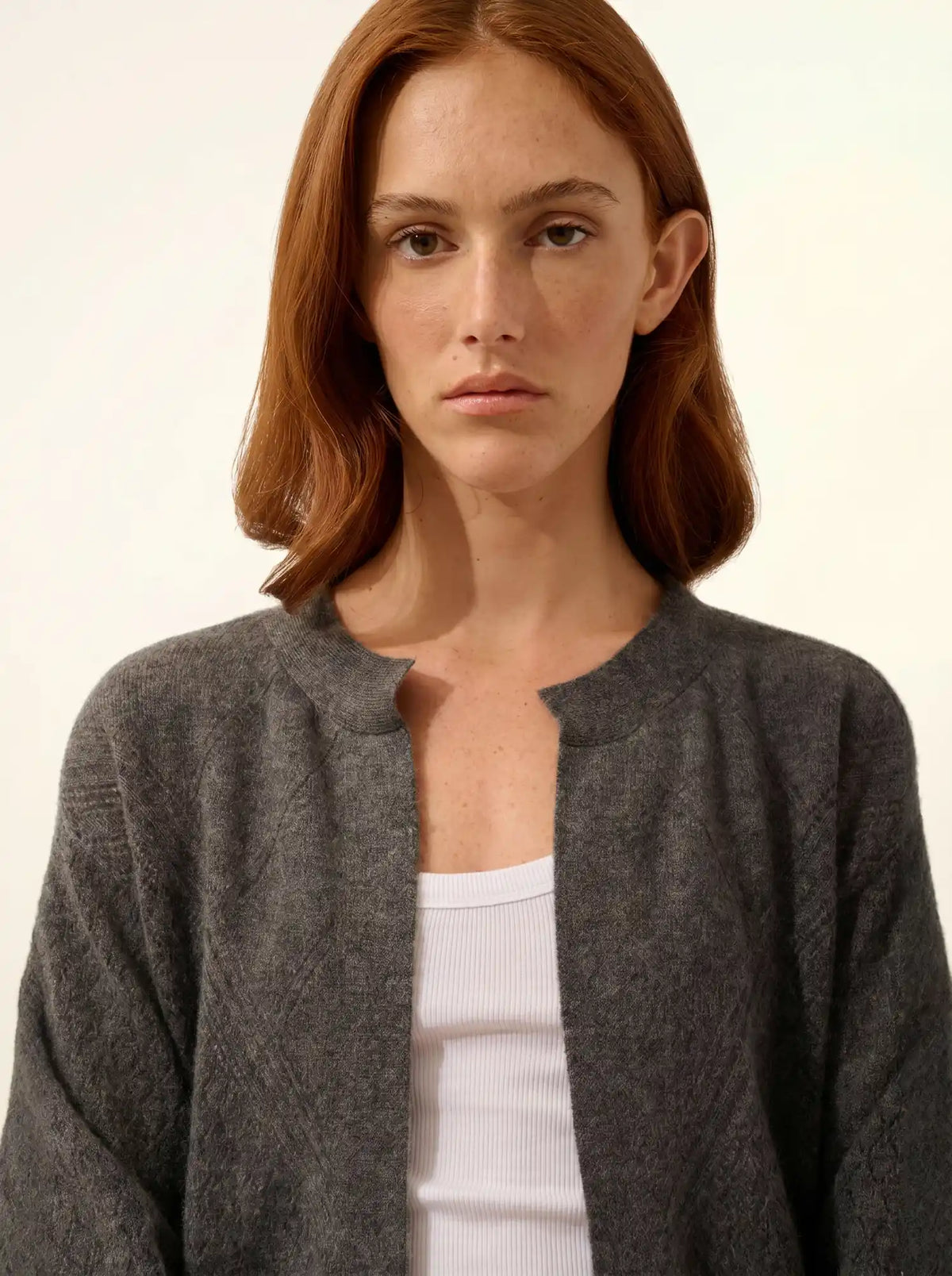 MYA Vest Open Crew Neck Heather Charcoal