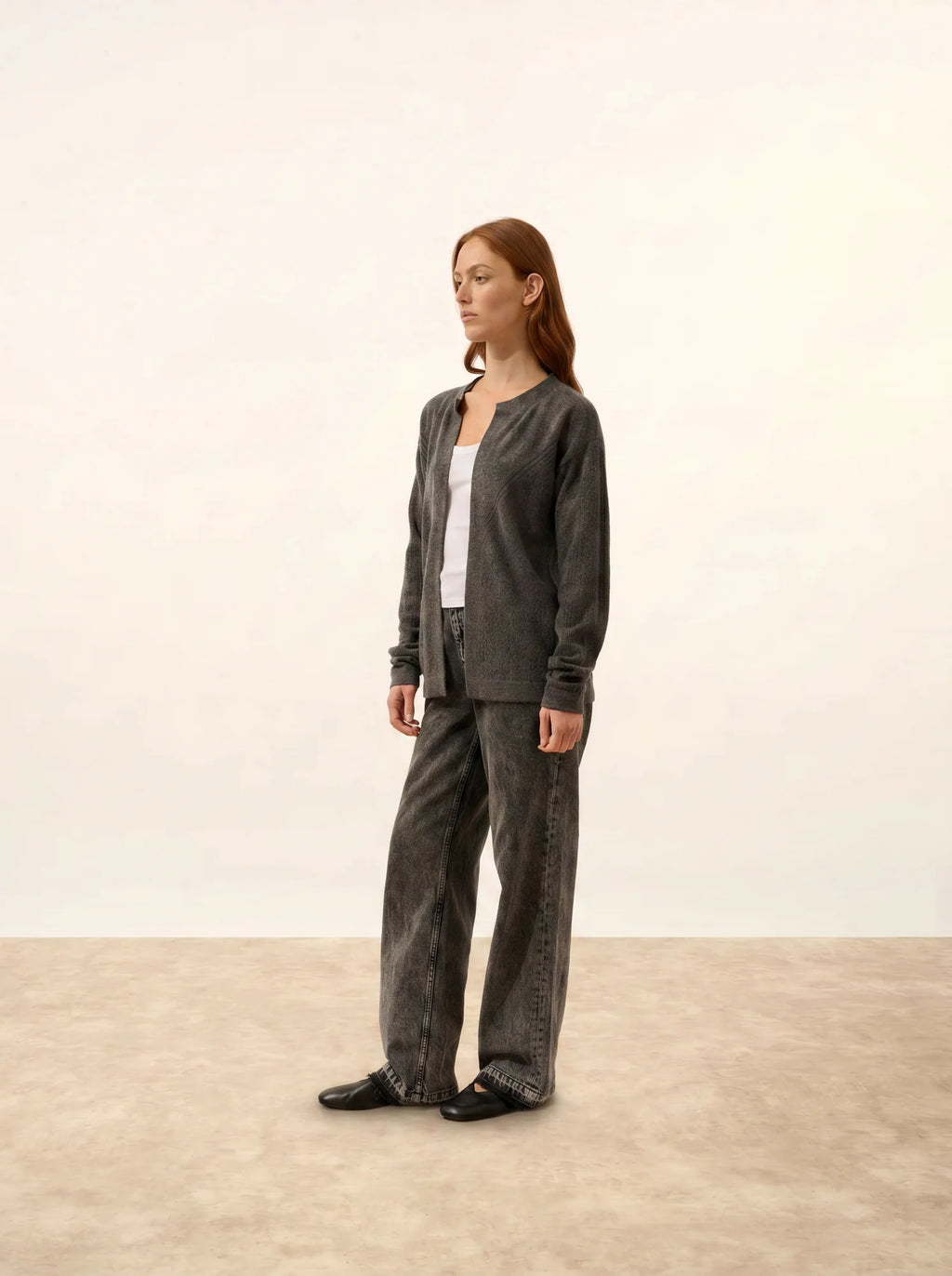 MYA Vest Open Crew Neck Heather Charcoal