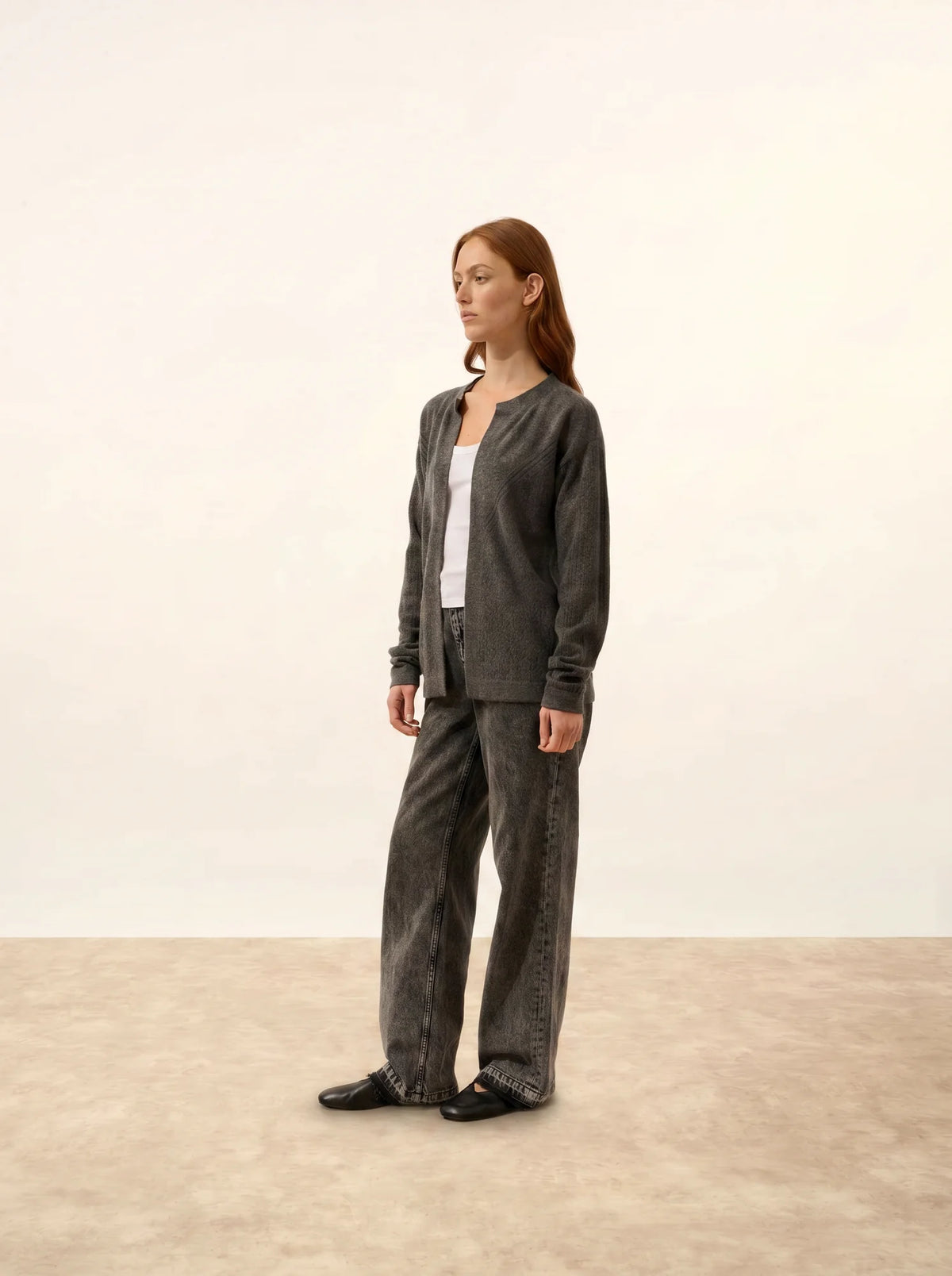 MYA Vest Open Crew Neck Heather Charcoal