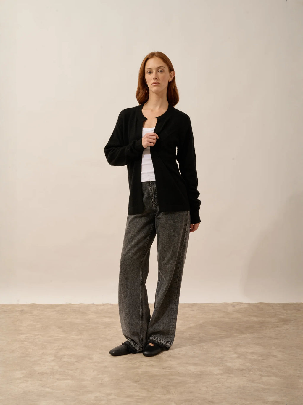 MYA Vest Open Crew Neck Black