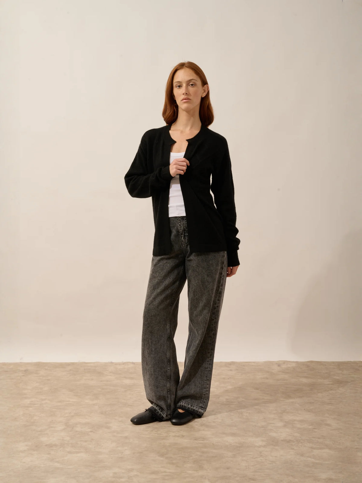 MYA Vest Open Crew Neck Black
