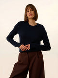 ORELIEN Pullover Rundhalsausschnitt Marine Marineblau