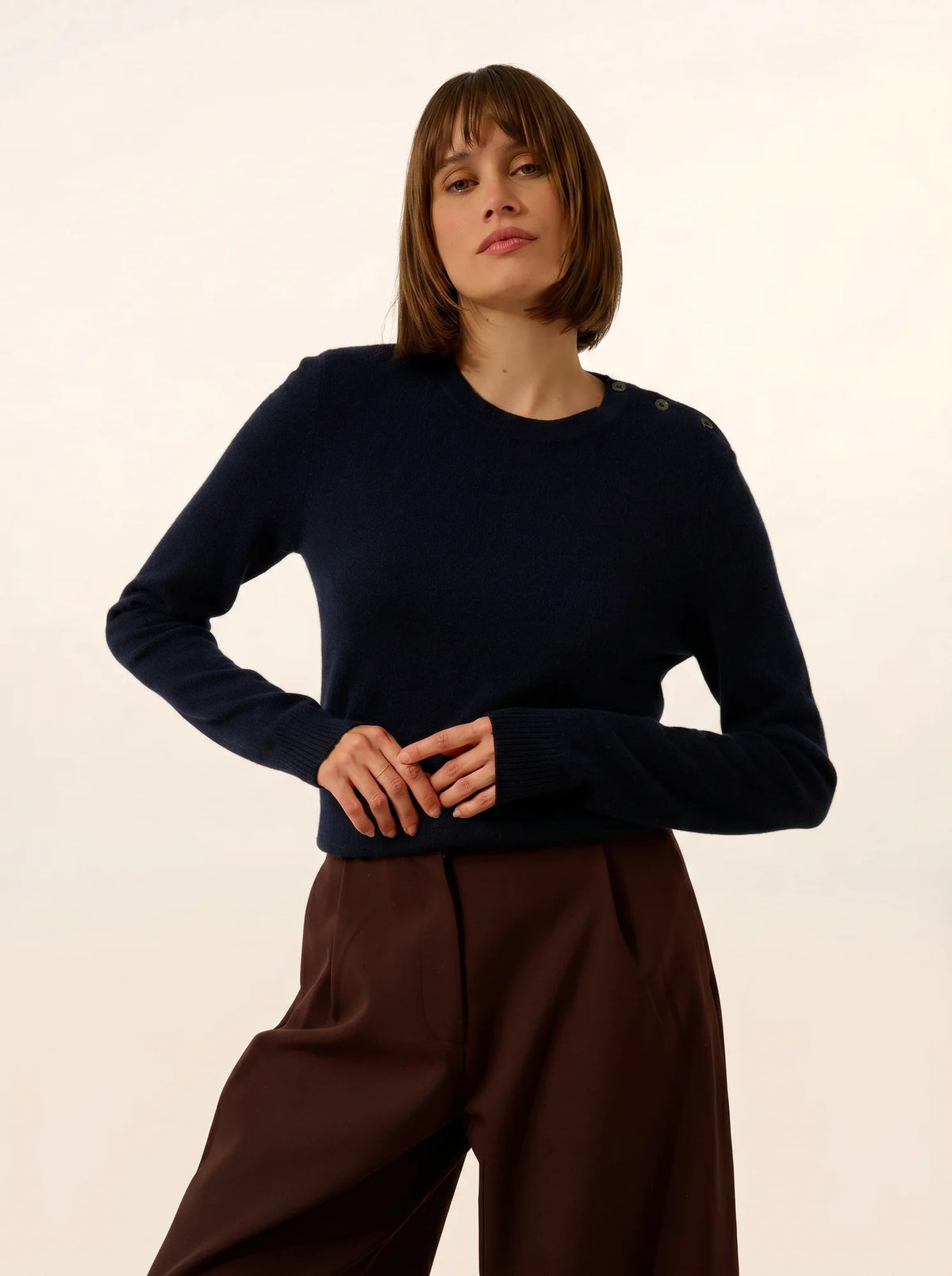 ORELIEN Pullover Rundhalsausschnitt Marine Marineblau