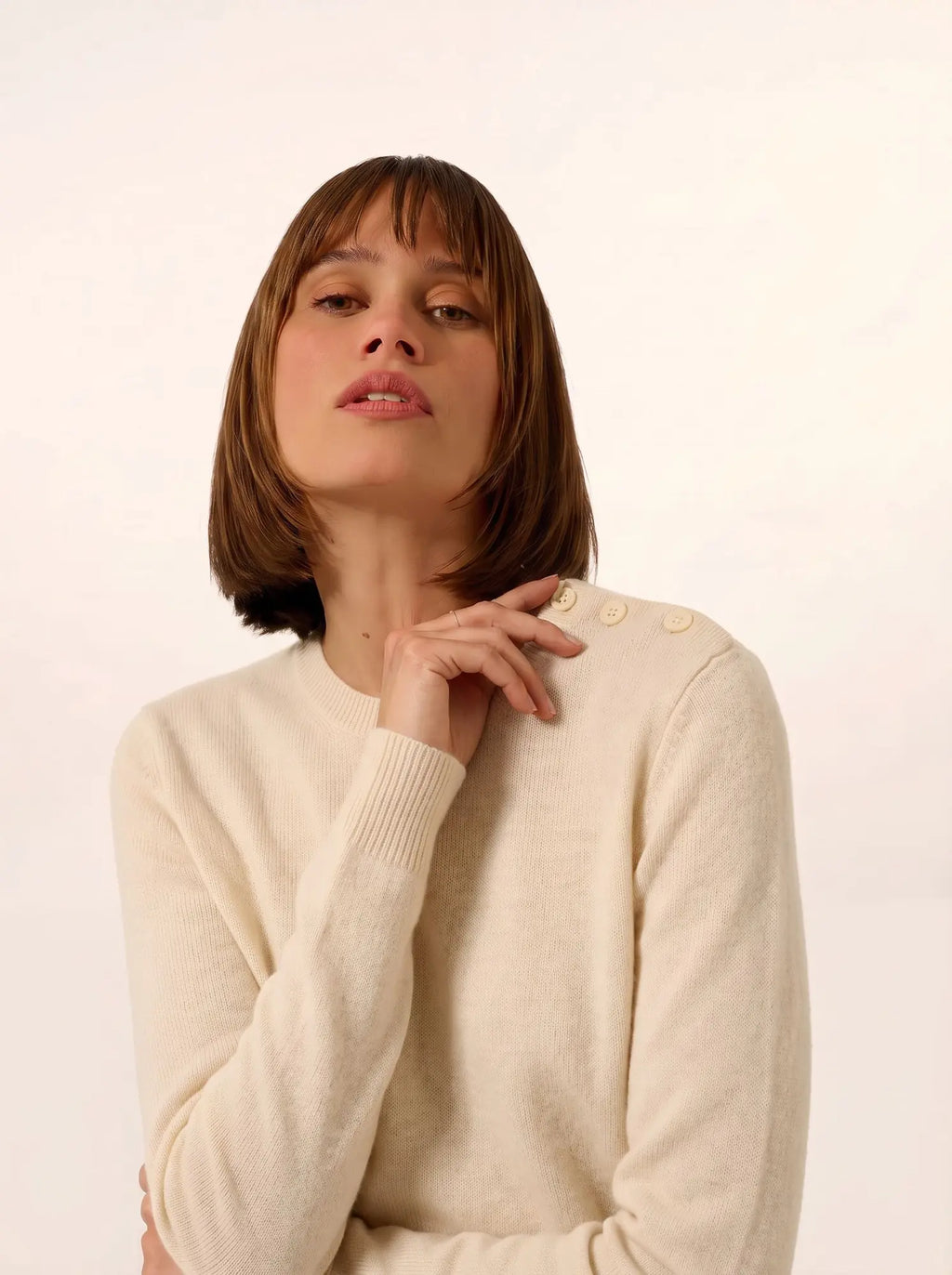 ORELIEN Sweater Crew Neck Sailor Ivory