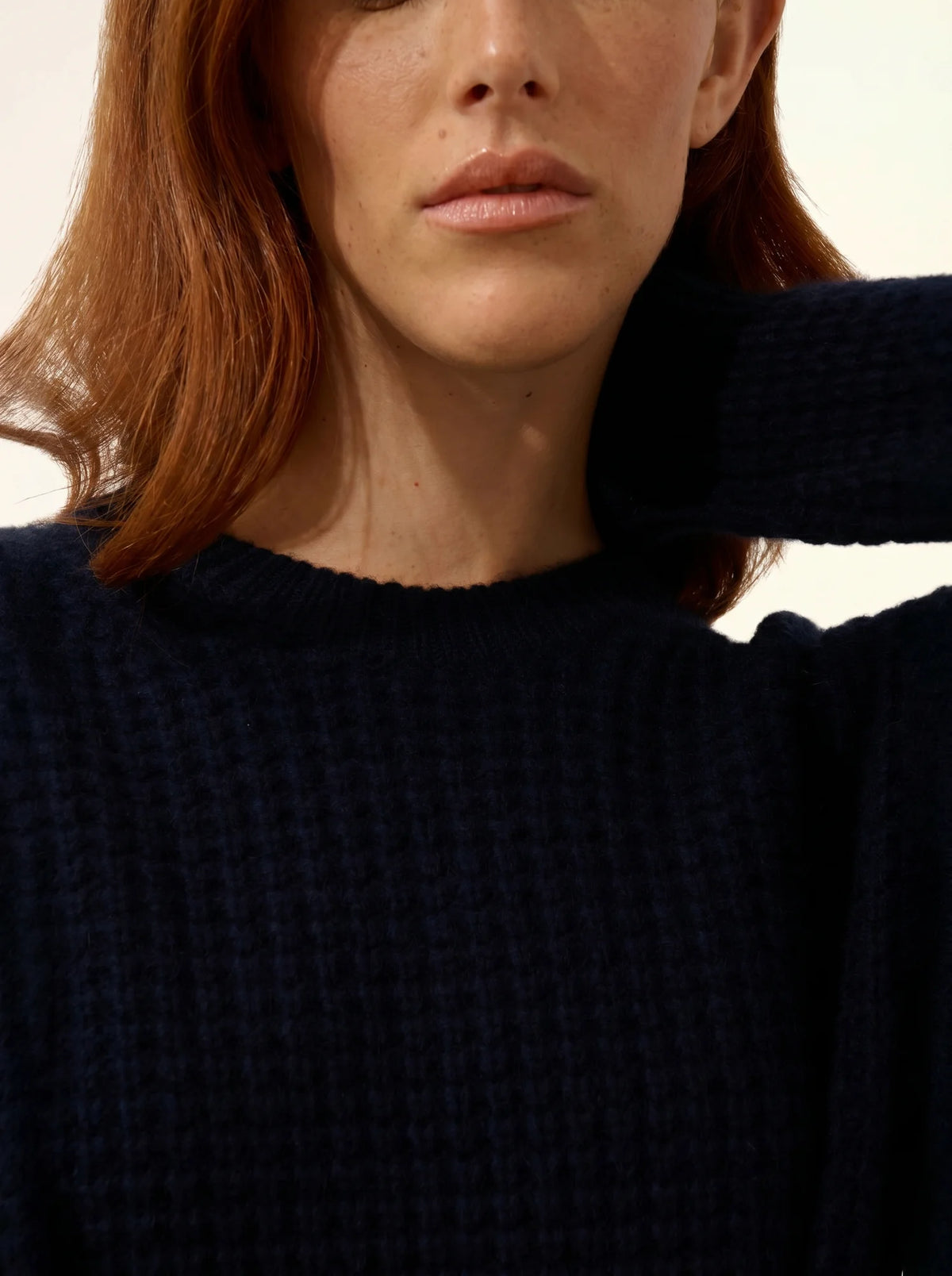CHEWA Robe Col Rond 8 Fils Bleu Marine
