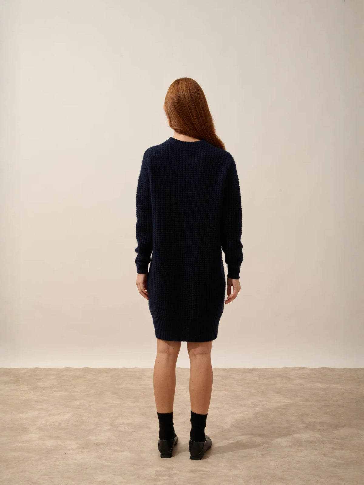 CHEWA Robe Col Rond 8 Fils Bleu Marine