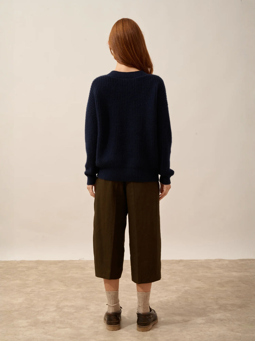 CHODRAK Cardigan V-Neck 8 Ply Navy