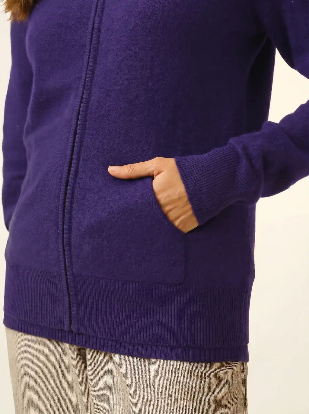 DEBBIE Weste mit Reißverschluss mit Kapuze Amethyst