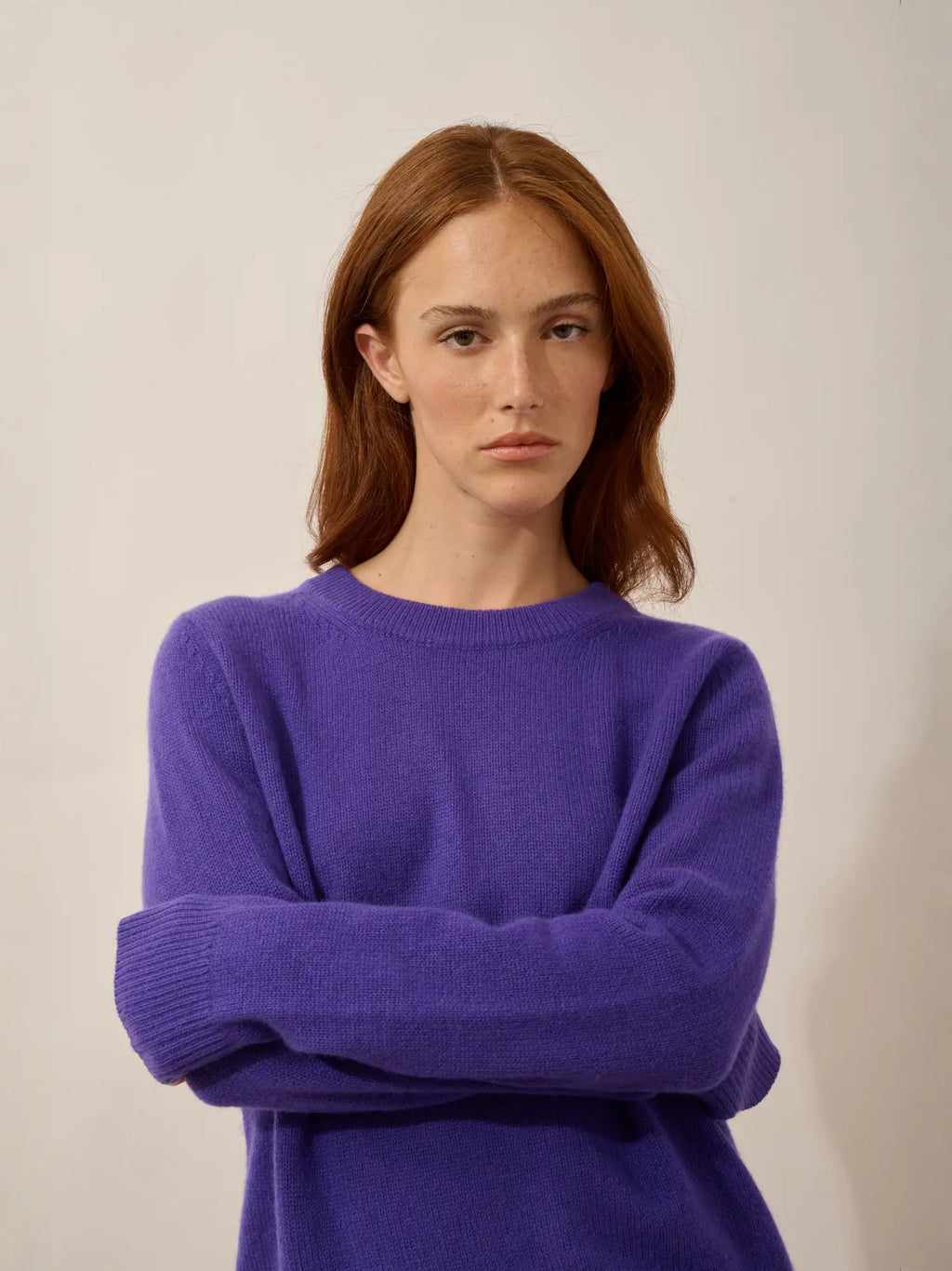 LEXINI Pullover Rundhalsausschnitt 4-fädig Amethyst