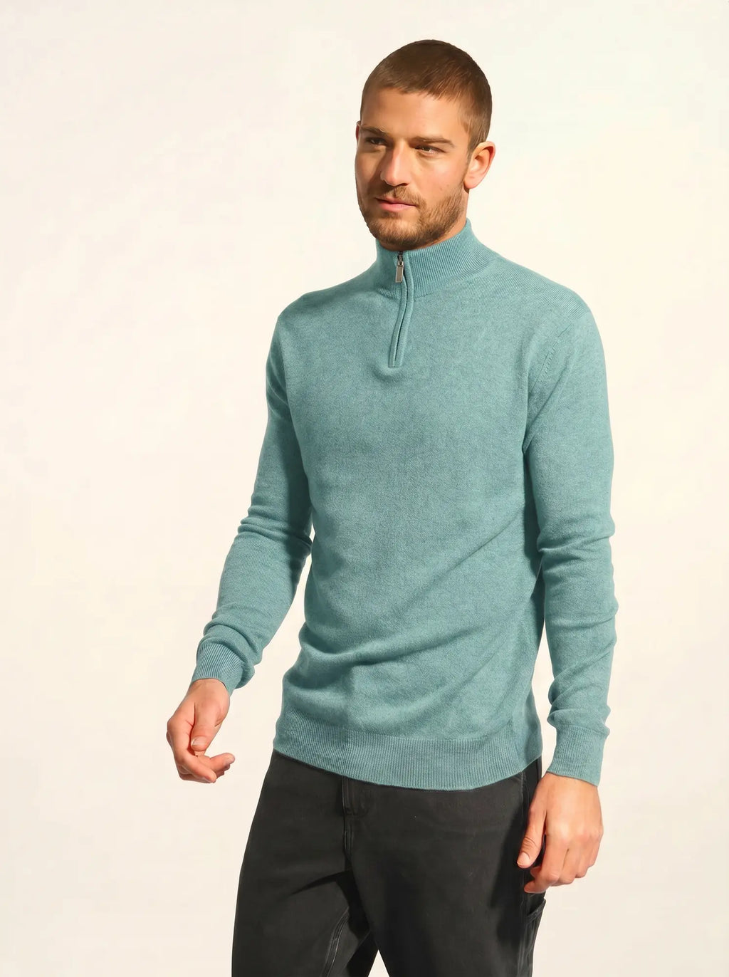 BRADLEY Pull Camionneur Vert Chiné