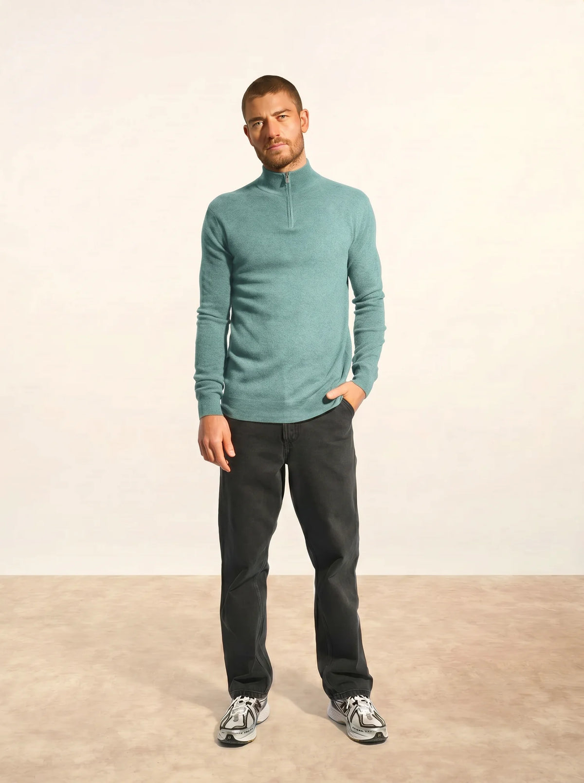 BRADLEY Pull Camionneur Vert Chiné