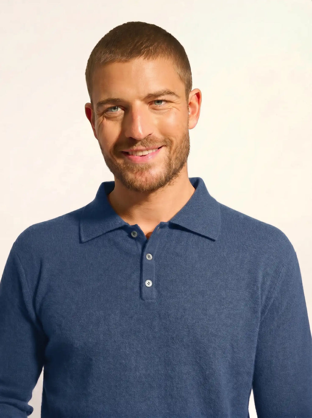 DOUGLAS polo manches longues bleu denim