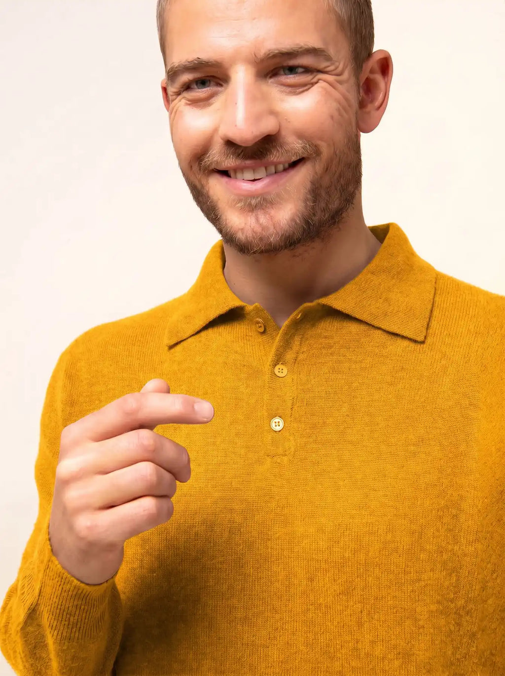DOUGLAS Poloshirt langarm Kurkumagelb