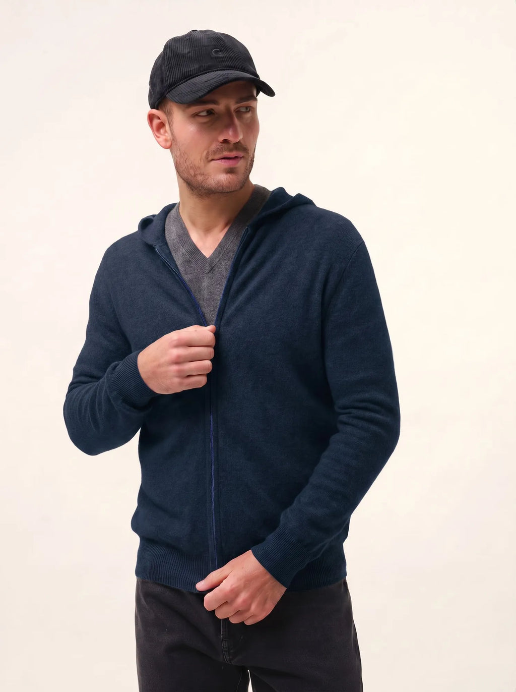 ELLIOT Vest Zipped Hooded Petrol Blue